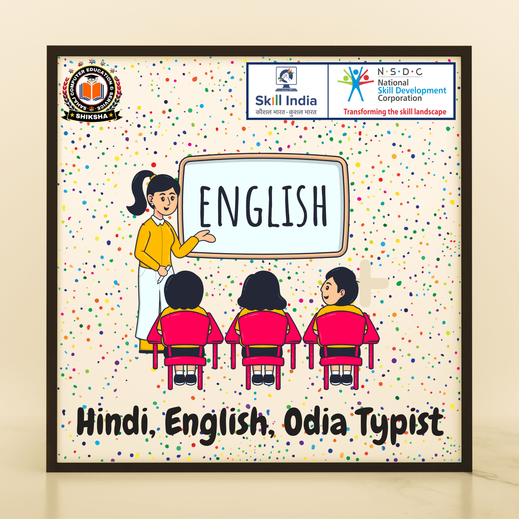 Hindi, English, Odia Typist